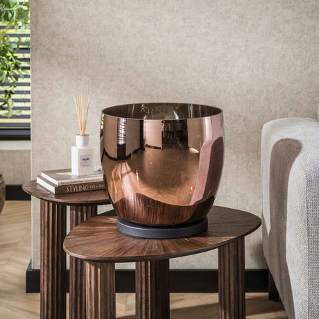 Vloerlamp Dain UP XL Koperkleurig glas