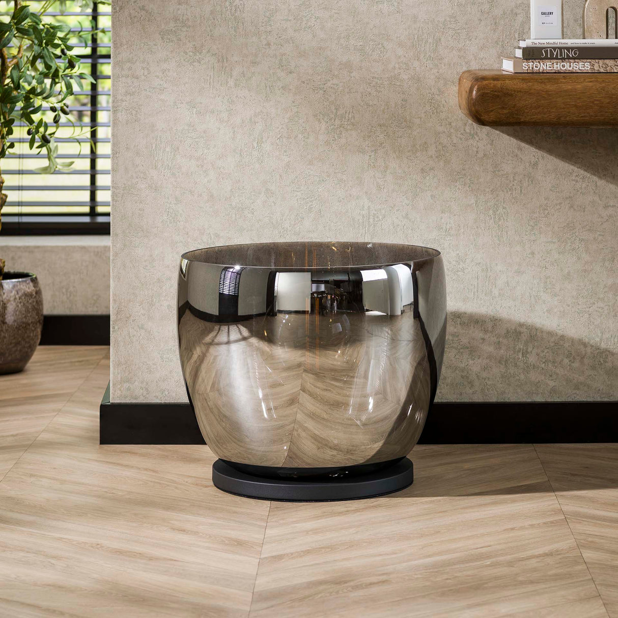 Vloerlamp Dain UP XXL Chroomkleurig glas