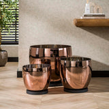 Vloerlamp Dain UP XXL Koperkleurig glas