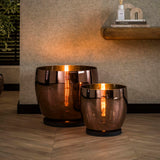 Vloerlamp Dain UP XXL Koperkleurig glas