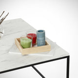 Salontafel Vierkant 75x75 cm Pola - Wit Marmerlook Melamine
