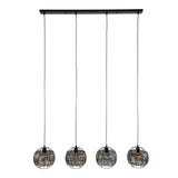 Hanglamp Alfie 4-lichts metaal zwart bruin