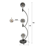 Niro vloerlamp 3-lichts Zwart