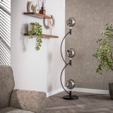 Niro vloerlamp 3-lichts Zwart