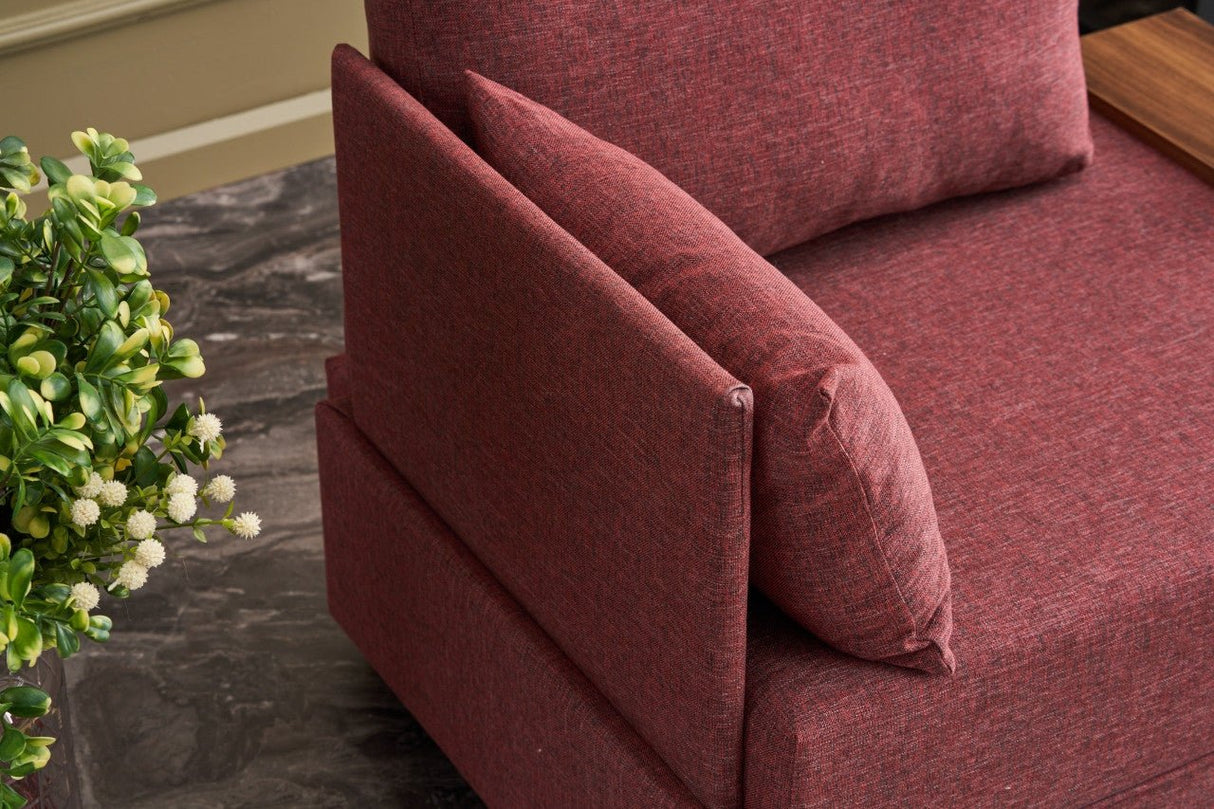 Fauteuil Links Fly Claret Rood