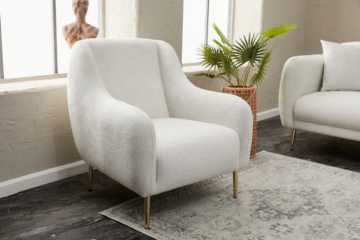 Fauteuil Simena Crème Goud