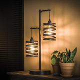 Industrial table lamp spin black 2-lights