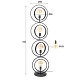 Industriële vloerlamp Otan metaal 4-lichts