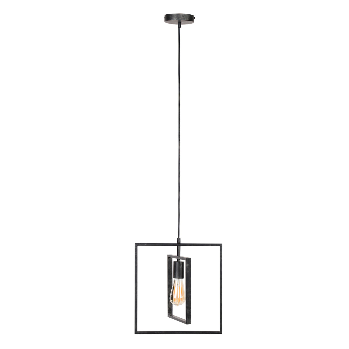 Industrial hanging lamp Kody Square Metal