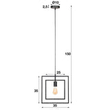 Industriële hanglamp Kody square metaal