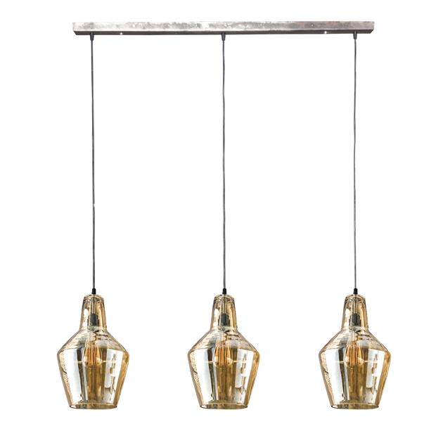 Industriële hanglamp Dace 3-lichts amber