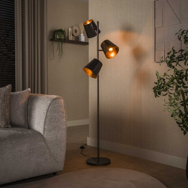 Vloerlampen - Vloerlamp 3 - lichts bruin metaal Carta - Dimehouse