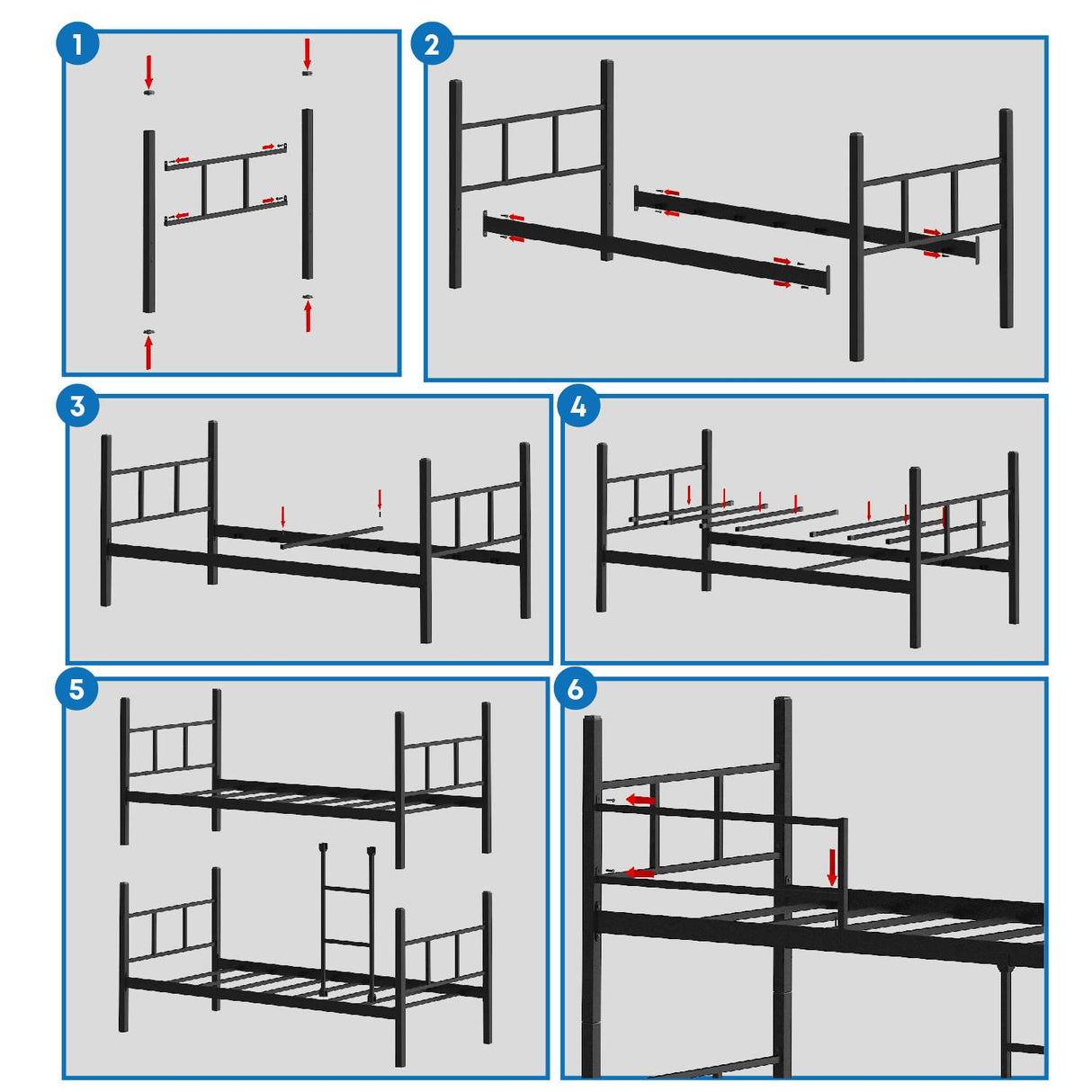 Stapelbed Kinderen - Zwart - 190x90 cm