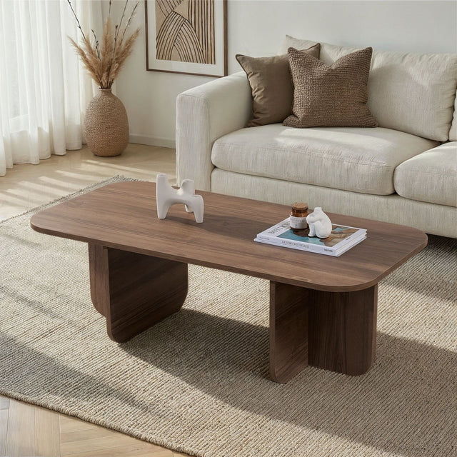 Akira salontafel in walnootlook 120 x 60 cm Gemelamineerd hout
