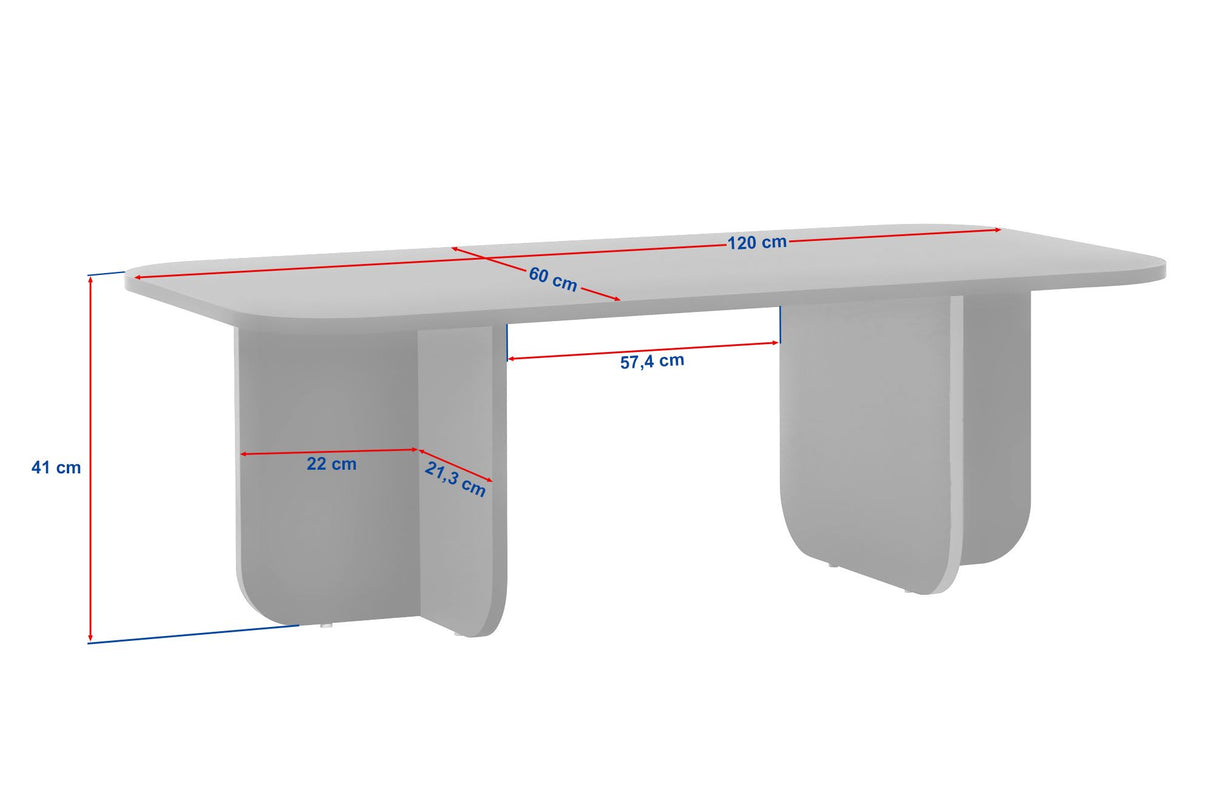 Akira salontafel in sapphire eikenlook 120 cm Melamine gecoat houtcomposiet