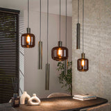 Hanglamp Dax 7-lichts brons 105 cm