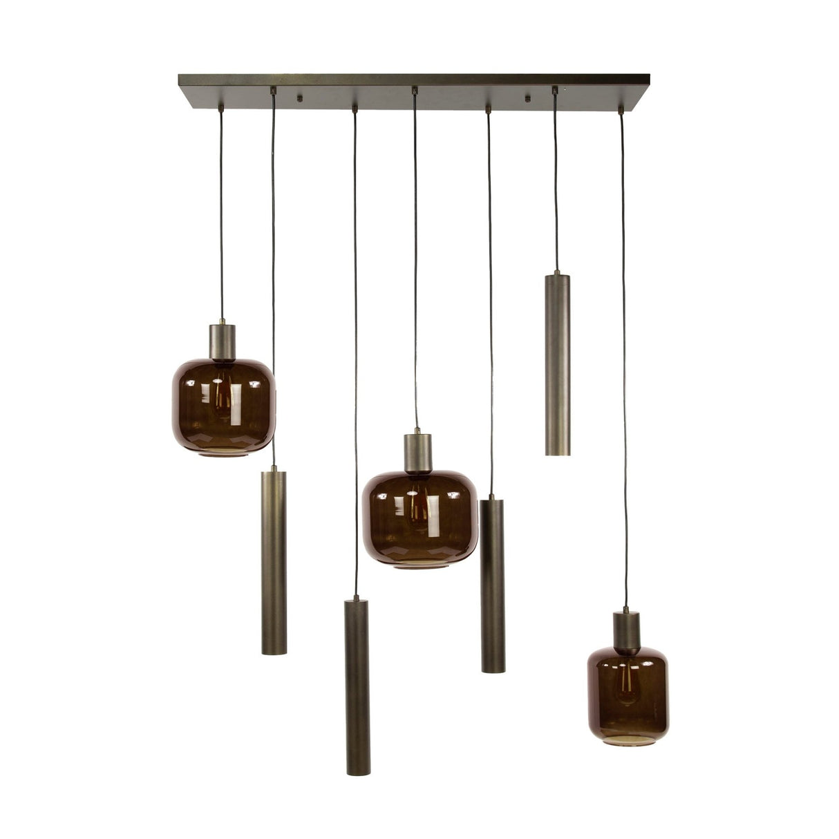 Hanglamp Dax 7-lichts brons 105 cm