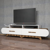 TV Meubel Flora Walnoot Wit Melamine 205x50x36,8 cm