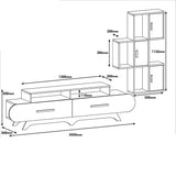 TV Meubel Set Flora S Walnoot Wit Melamine 205x50x36,8 cm