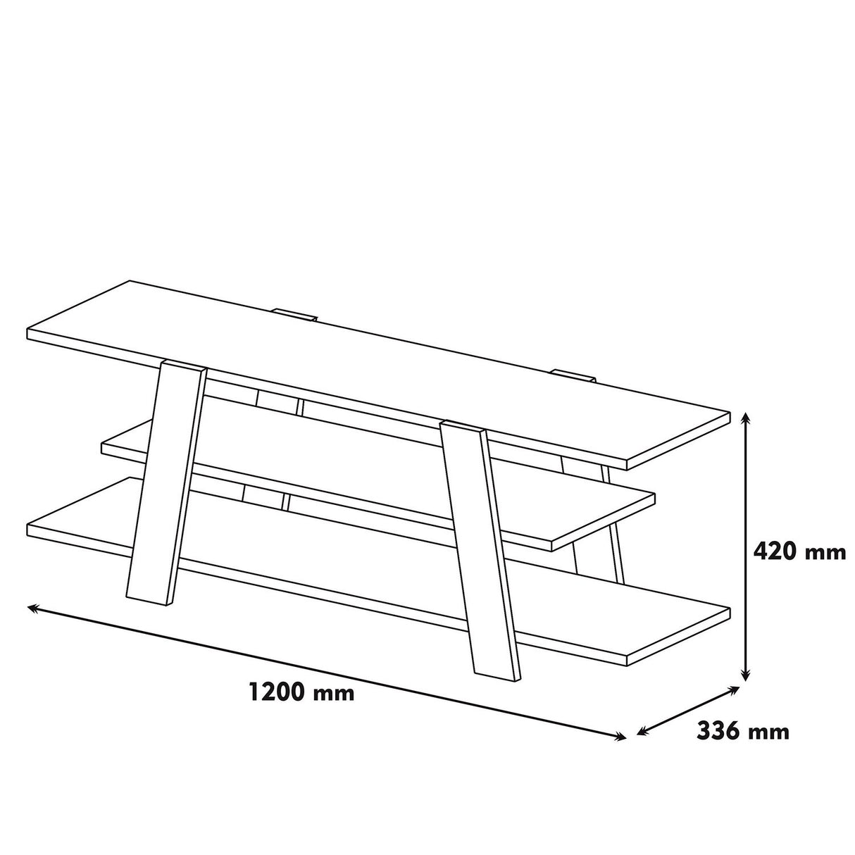 TV Meubel Flower Walnoot Wit Melamine 120x42x33,6 cm