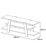 TV Meubel Flower Walnoot Wit Melamine 120x42x33,6 cm