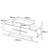 TV Meubel Rose Walnoot Crème Melamine 145x49,8x36,8 cm