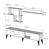 TV Meubel Set Madrid Walnoot Antraciet Melamine 180x48,6x33,8 cm