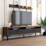 TV Meubel Set Istanbul Walnoot Antraciet Melamine 180x47x35 cm