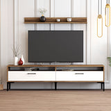 TV Meubel Set Istanbul Walnoot Wit Melamine 180x47x35 cm