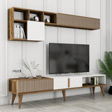 TV Meubel Set Milan TV Walnoot Wit Melamine 180x40x35 cm