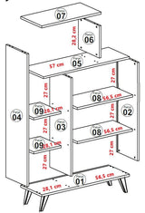 Boekenkast Form Wit Melamine 90x132x32 cm