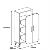 Boekenkast Form Walnoot Wit Melamine 90x132x32 cm