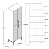 Wandkast Berlin Walnoot Wit Melamine 60x200x35 cm