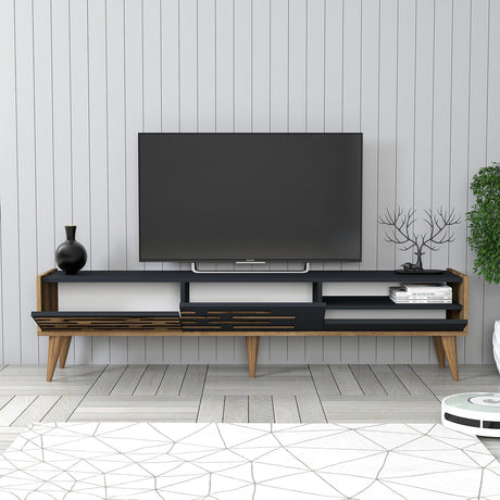 TV Meubel Valensiya Walnoot Antraciet Melamine 180x35x45 cm