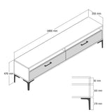 TV Meubel Set Gebze Walnoot Antraciet Melamine 180x35x47 cm