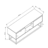 TV Meubel Belinda Zwart Dennenhout Melamine 140x50x40 cm