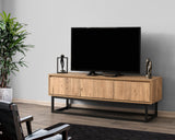 TV Meubel Tilsim Zwart Dennenhout Melamine 140x50x40 cm