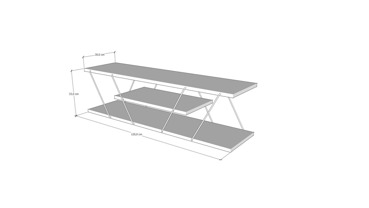 TV Meubel Canaz Antraciet Grijs Melamine 120x33x30 cm