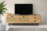 TV Meubel Hapsiyas Eik Zwart Melamine 180x60x40 cm