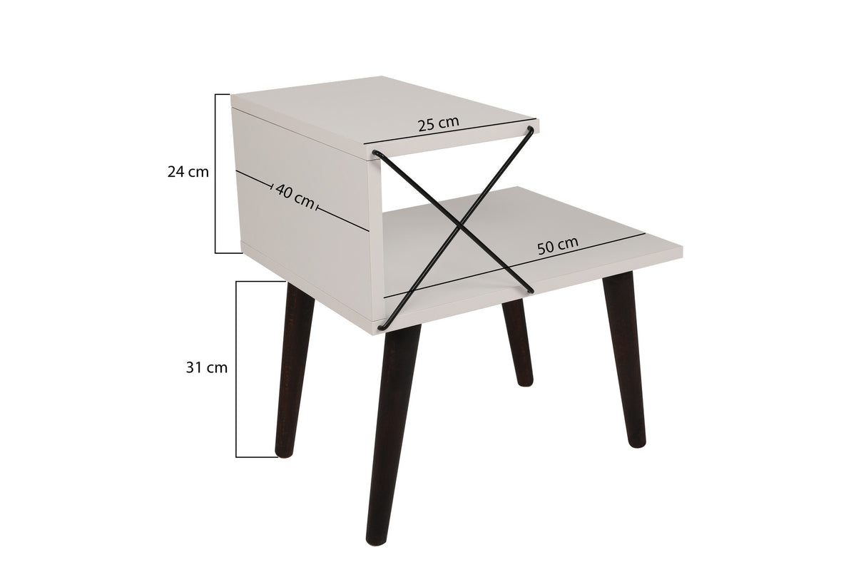 Nachtkastje Cross Wit Melamine 50x55x40 cm