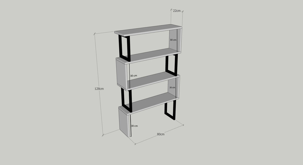 Boekenkast Ceylan Walnoot Melamine 80x128x22 cm