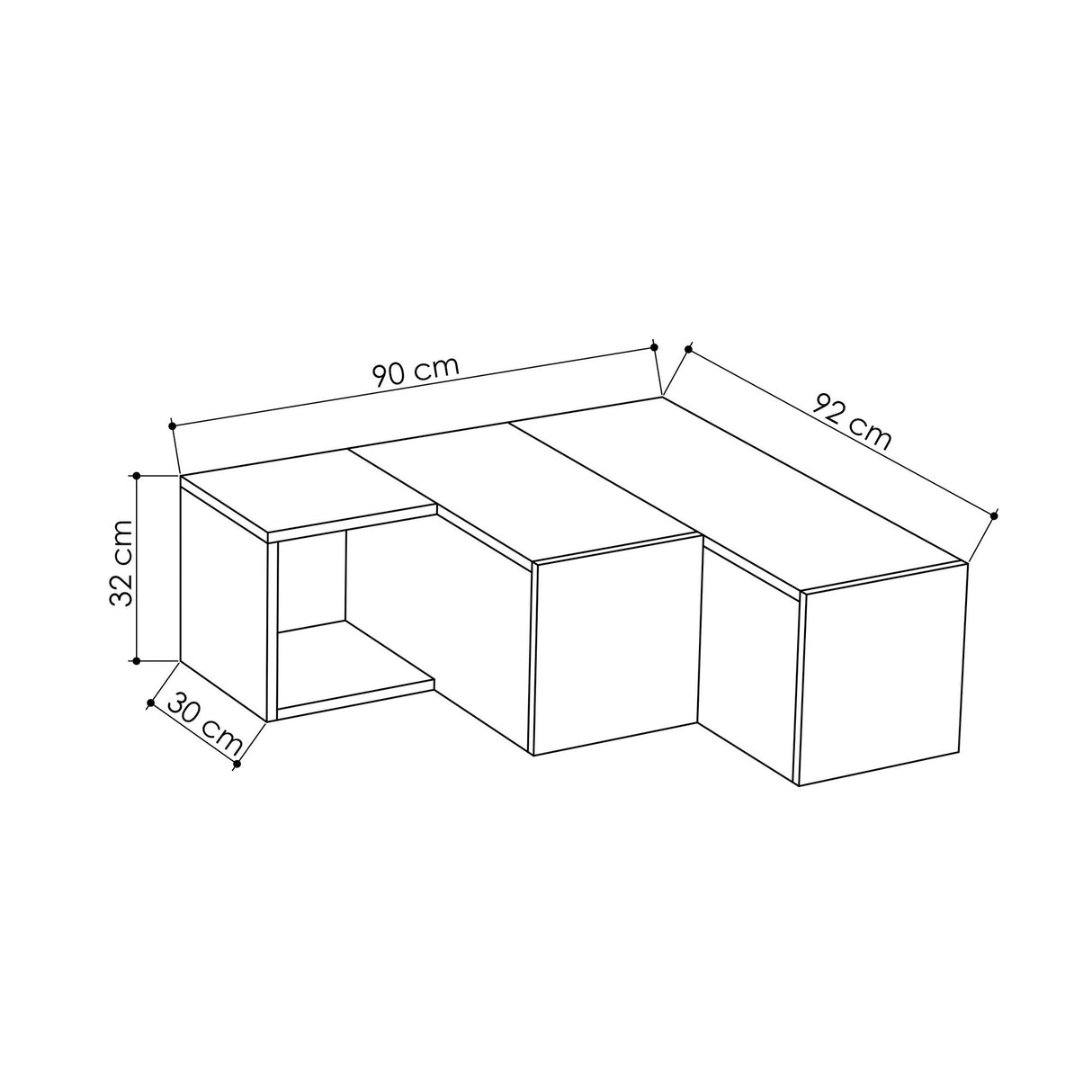 TV Meubel Compact Antraciet Bruin Melamine 90x32x92 cm