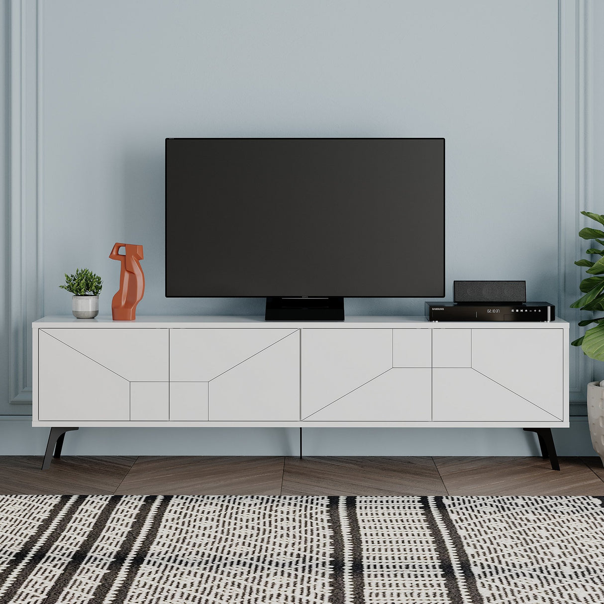 TV Meubel Dune Wit Melamine 180x50x29,6 cm