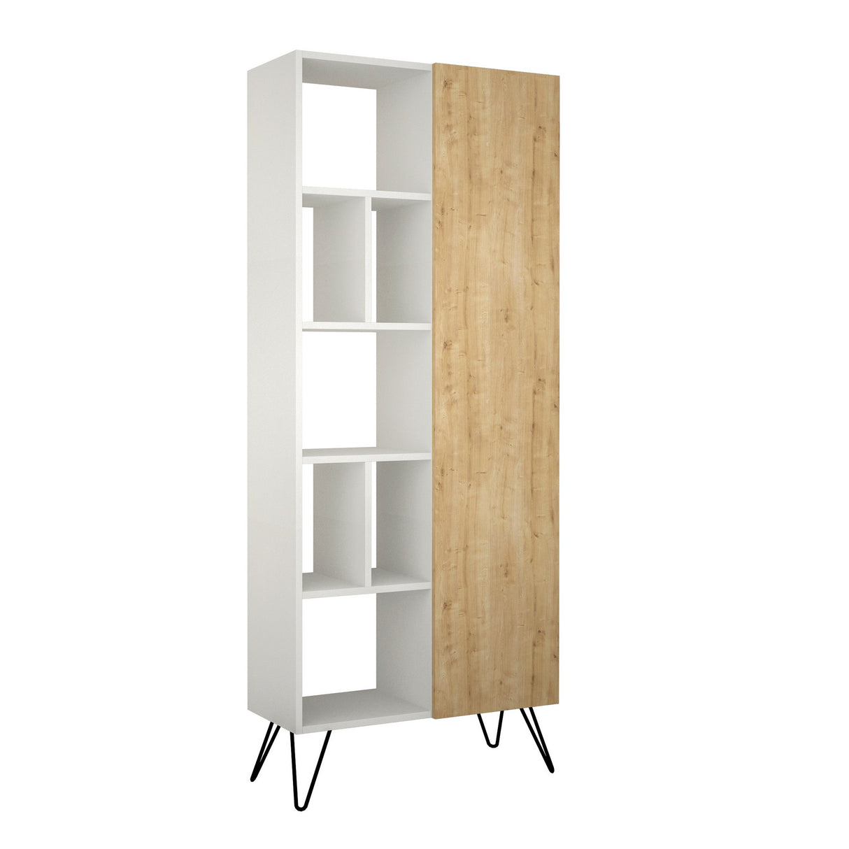 Boekenkast Jedda Wit Eik Melamine 79x190x32 cm