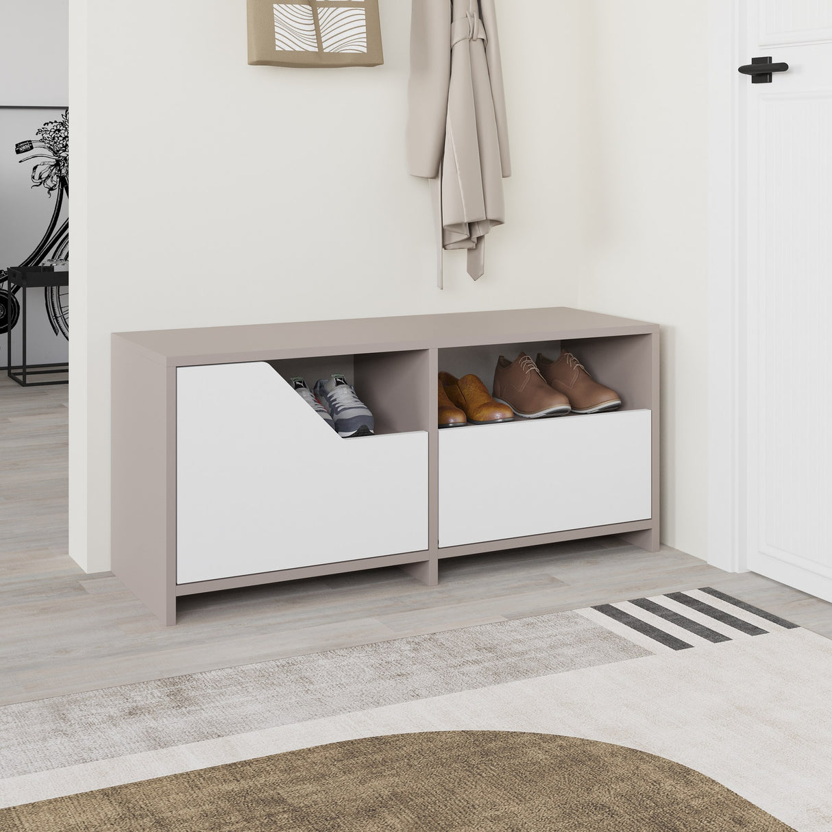 Schoenenkast Nexus Mokka Wit Melamine 105x47x37 cm