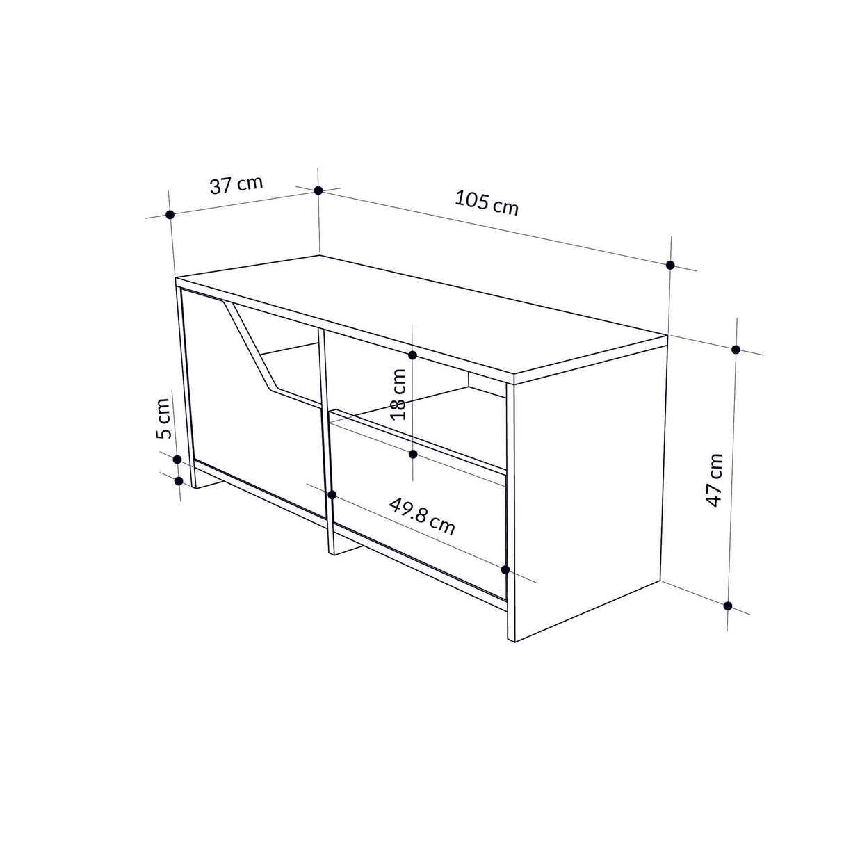 Schoenenkast Nexus Mokka Wit Melamine 105x47x37 cm