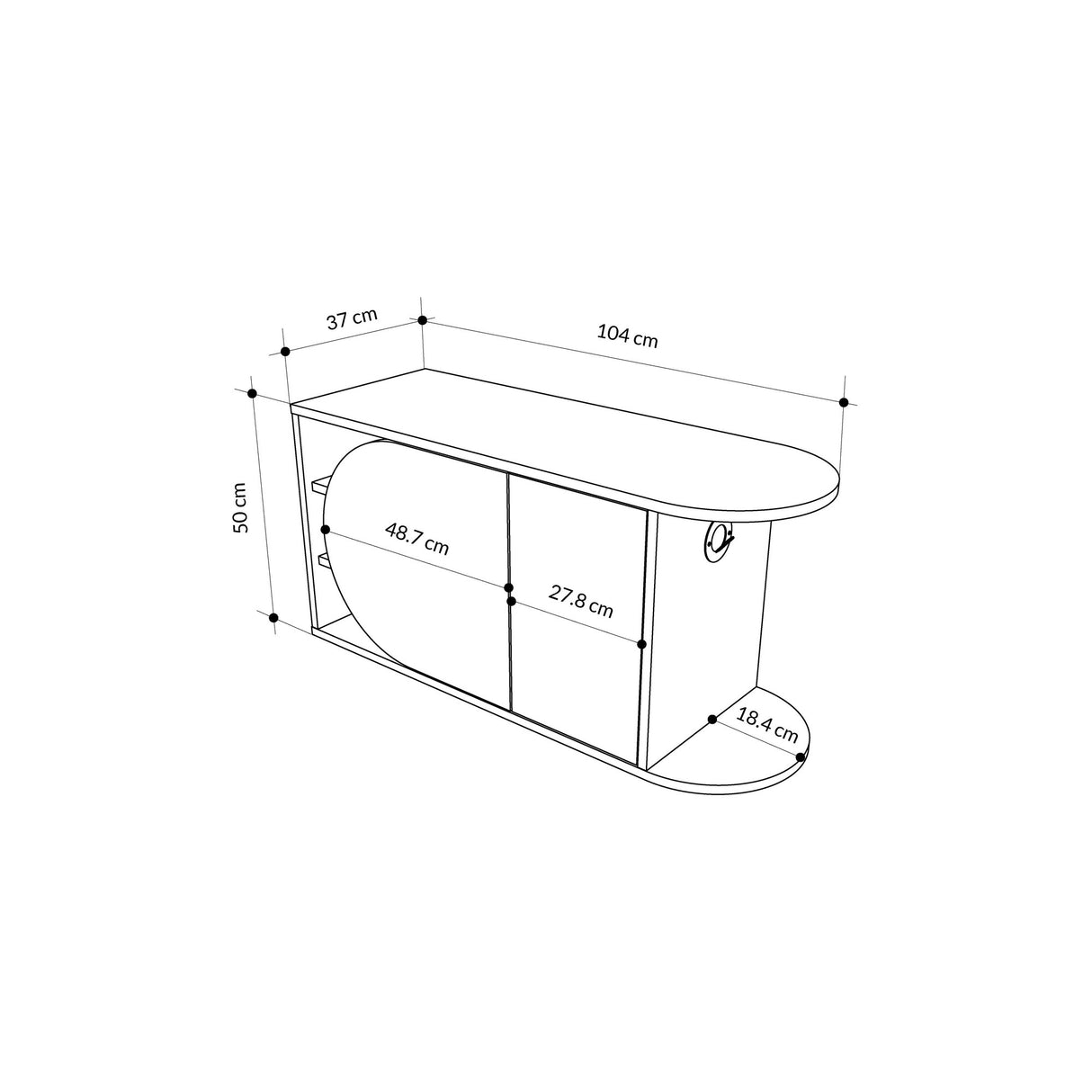 Schoenenkast Nova Shoe Bench Eik Wit Melamine 104x50x37 cm