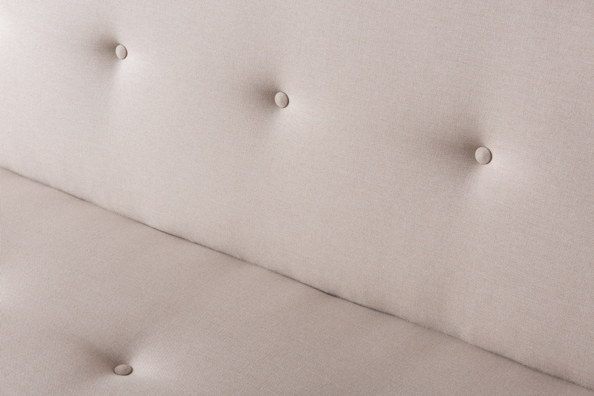 3-Zits Slaapbank Zoly Crème Stof - 180 cm - Zonder armleuningen - Gecapitonneerd