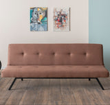 3-Zits Slaapbank Zoly Bruin Stof - 180 cm - Zonder armleuningen - Gecapitonneerd