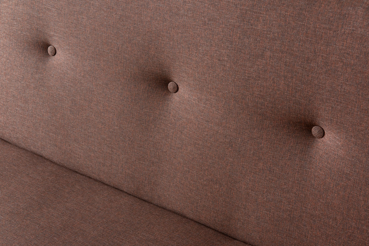 3-Zits Slaapbank Zoly Bruin Stof - 180 cm - Zonder armleuningen - Gecapitonneerd